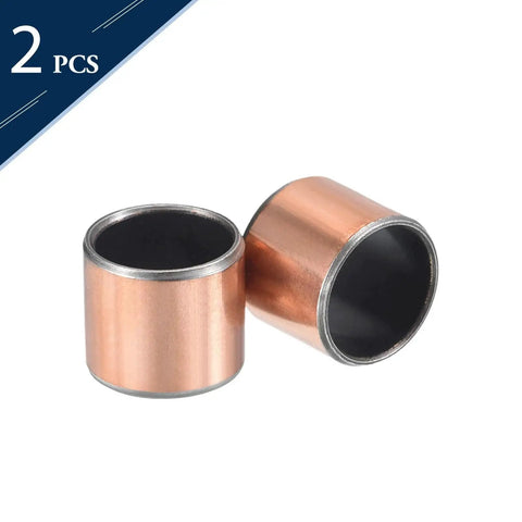 Self Lubricating Sleeve Bearing Five Eighth Inch Bore Three Quarter Inch Outer Diameter Three Quarter Inch Length Oilless Bronze Coated Carbon Steel Plain Bearings Two Pack High Strength Durable Compact Bearing Solution, front view