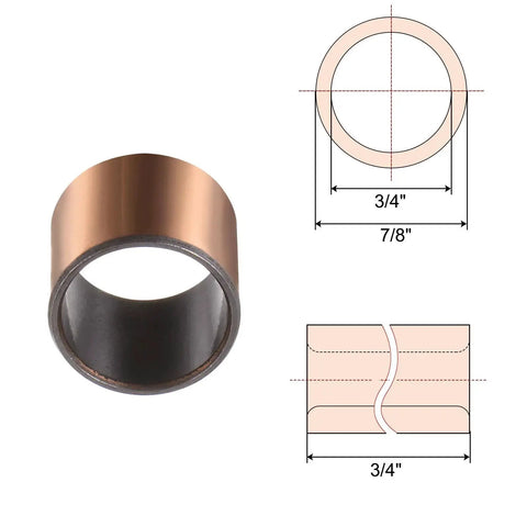 Self Lubricating Sleeve Bearing Pack Of 4 With 0.75 Inch Bore And 0.875 Inch Outer Diameter 0.75 Inch Length Wrapped Oilless Bushings