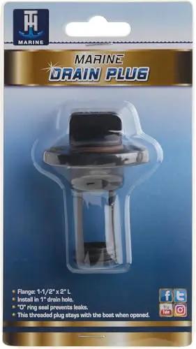 Self Retaining Boat Drain Plug That Stays Put In 1 Inch Hole With O Ring Seal Polypropylene Construction And Vibration Resistant Design Ideal For Transoms Wells Coolers And Tanks packaging