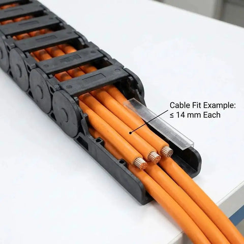 Semi Enclosed Cable Drag Chain Wire Carrier 2 Pack Reinforced Plastic 1 Meter Length Inner 18x50 mm Outer 23x58 mm Bend Radius 28 mm