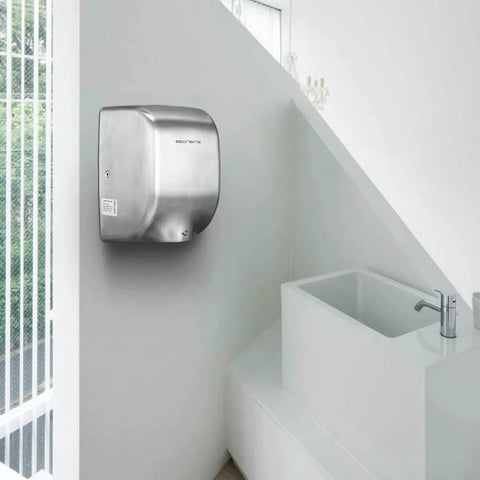 Seonsing Automatic Commercial Hand Dryer Heavy Duty Compact High Speed 224 Mph Restroom With Hygiene Filter Low Noise installed view