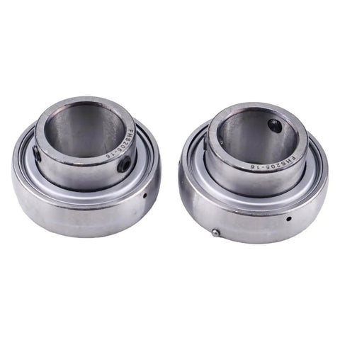 Set Of 2 1 Inch Insert Ball Bearings SB205-16 FHS205-16 AS205-100 YA100RRB with 1 inch bore, spherical outer diameter.