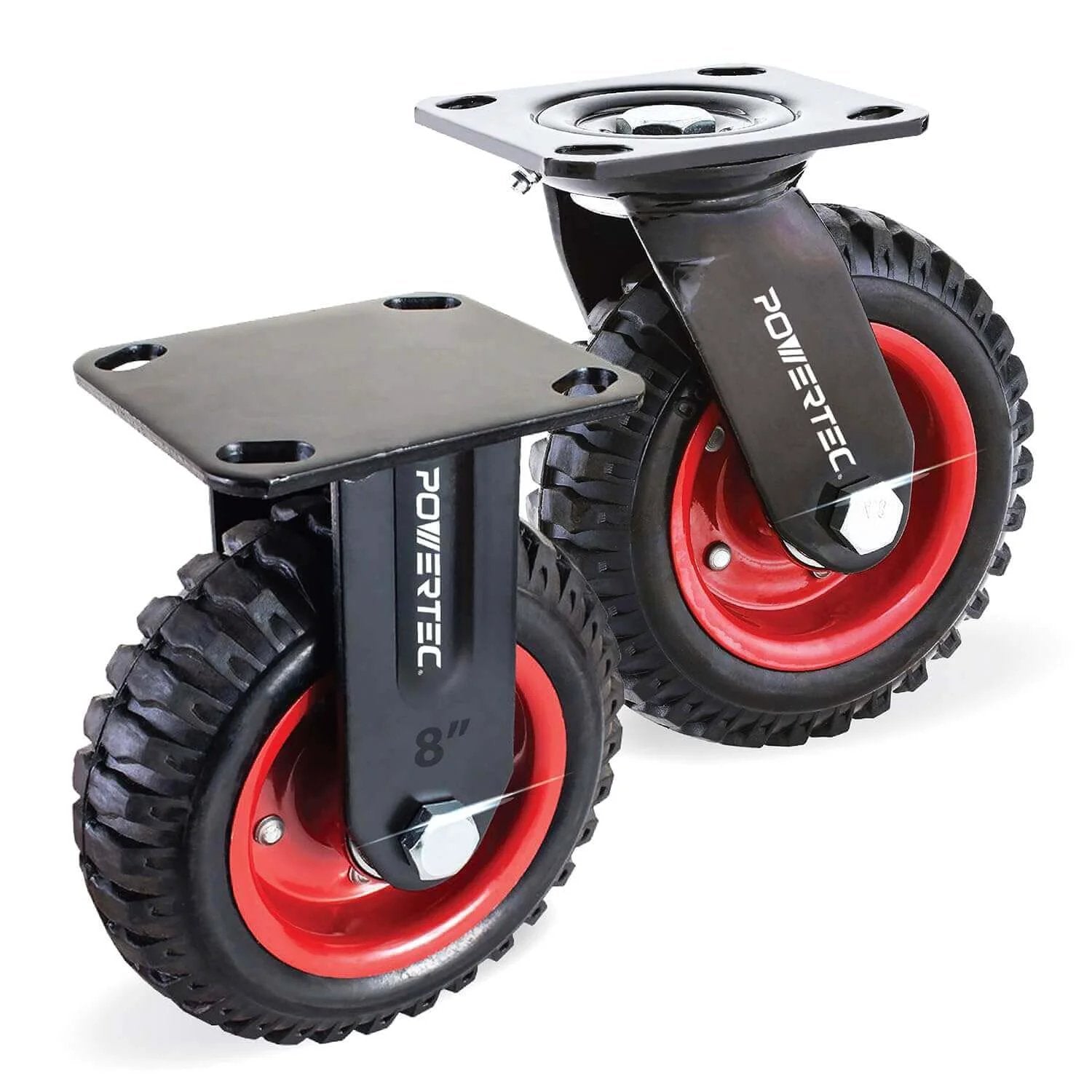 heavy duty all-terrain caster wheels set of 2 with swi...