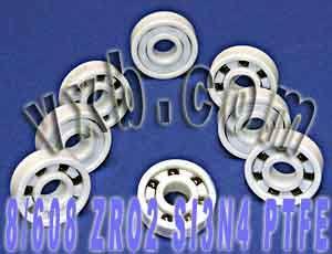 Set of 8 Full Ceramic High Speed Skateboard Bearing ZrO2/Si3N4 - VXB Ball Bearings