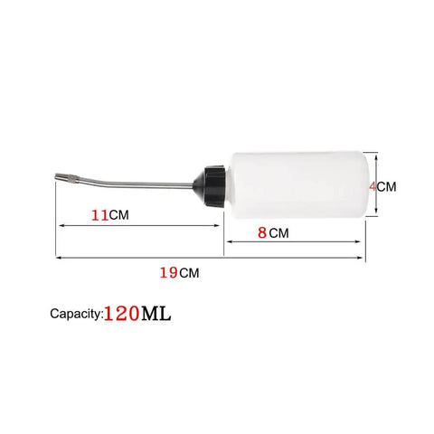 Sewing Machine Oil Dispenser 120ml Two Pack With Screw On Cap Extended Spout Angled Nozzle For Reaching Narrow Gears And Tight Crevices
