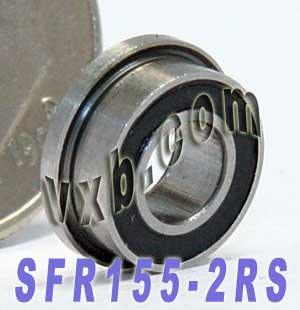 SFR155-2RS Flanged Bearing Sealed 5/32x5/16x1/8 inch Bearings - VXB Ball Bearings