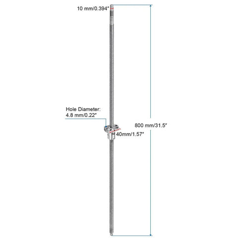 SFU1204 Ball Screw 12mm Diameter 4mm Lead 800mm Length With Anti Backlash Nut for CNC Machine Linear Motion