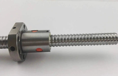 SFU1204 Ball Screw With Nut 600mm Length 12mm Diameter for CNC machines showing threaded rod and attached nut in close-up