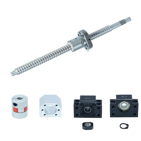 SFU1605 300mm Ball Screw Kit with 16mm diameter, lead 5mm, preloaded anti-backlash nut, BK12/BF12 end supports, shaft coupler for CNC machines.