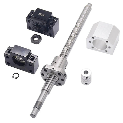 SFU1605 500mm Ball Screw Set with RM1605 Metal Nut, BK/BF12 Support Set and Coupler for CNC Machines