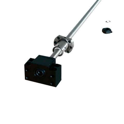 Ball Screw CNC Parts SFU1605 RM1605 16mm 700mm with Metal Deflector Ball Screw nut + End Supports BK12/BF12, side view