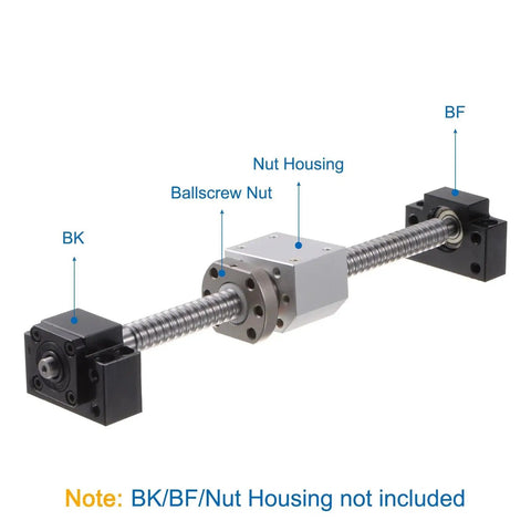 SFU1605 Ball Screw Assembly 16mm Diameter Lead 5mm 700mm Length with Anti Backlash Nut for BK BF12 CNC Machines