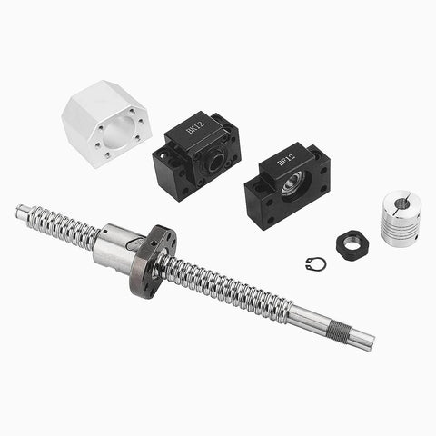 500mm SFU1605 Ball Screw Kit with Metal Ball Nut, Ball Nut Housing, BK BF End Supports, Coupler for CNC Machines and 3D Printers