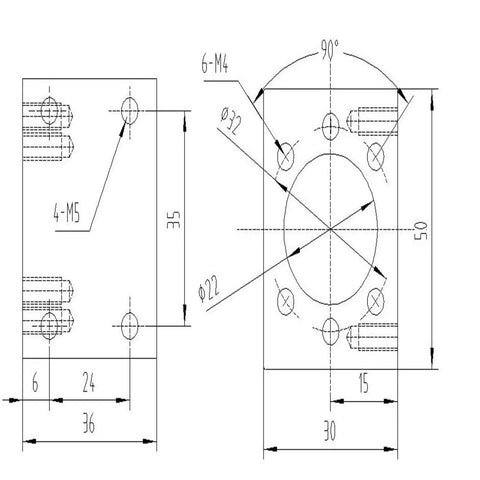 Technical diagram for Ball Screw Kit SFU1605 1500mm 16mm Diameter With BK12 BF12 End Supports Ball Nut Housing