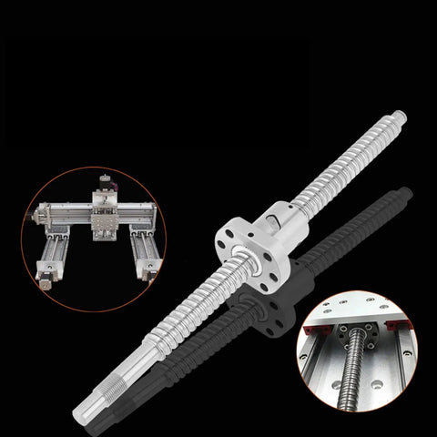 SFU1605 Ball Screw With No Side End Supports, 300mm Rolled Ballscrew With Ball Nut For CNC Machines depicted in full view