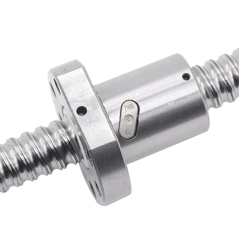 Close-up of SFU1605 400mm Ball Screw Set with RM1605 Metal Nut for CNC machines, featuring a 16mm diameter and 5mm lead.