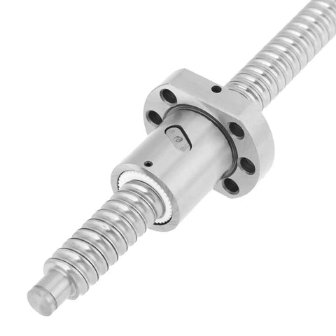 Close-up of SFU1605 Ball Screw With No Side End Supports, 300mm Rolled Ballscrew With Ball Nut For CNC Machines, high precision linear drive