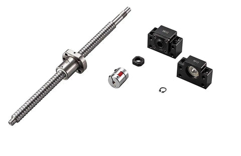 Pro-Grade SFU1610 Ball Screw CNC Kit With 16mm Diameter, 10mm Lead, 800mm Length, Includes Nut, BK BF12 End Supports.