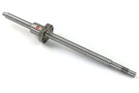 SFU2505 CNC Ball Screw Assembly with Nut, End Machined, 25mm Diameter, 5mm Lead, 500mm Length, GCr15 Steel, side view