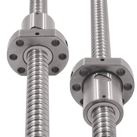Close-up of SFU3205 Linear Motion Ball Screw 400mm with Anti Backlash Nut, 32mm Diameter, 5mm Lead, C7 Precision