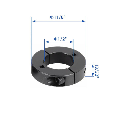 Four Pack Double Split Clamp On Shaft Collar Set For Half Inch Bore In 1045 Steel With M4 Set Screws One And One Eighth Inch Outer Diameter