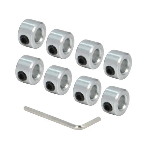 8 Piece One Quarter Inch Shaft Collar Set Screw Style Zinc Plated Carbon Steel Clamp On For One Quarter Inch Shafts Corrosion Resistant