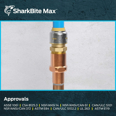 1/2 Inch MNPT Push To Connect Brass Plumbing Adapter For CTS To FNPT Threaded Connections And Quick Connections To PEX Copper CPVC