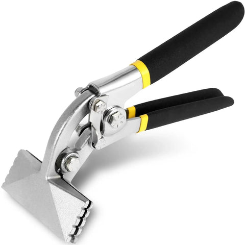 Sheet Metal Bender And Hand Seamer 3 Inch Alloy Steel Straight Jaw Tool with ergonomic grip for metal flattening and bending.