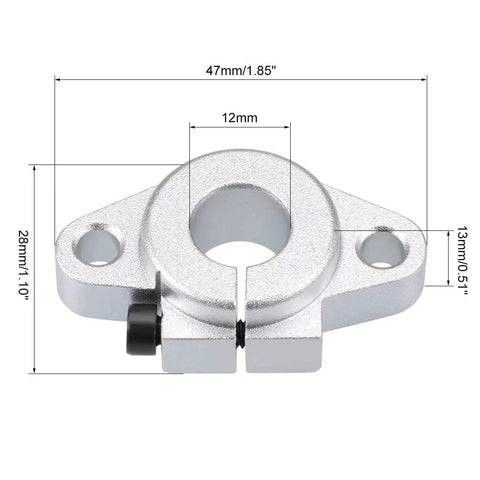 12mm Shaft Support SHF12 Flange Mount Linear Guide Block for CNC and 3D Printer with dimensions