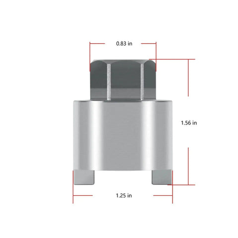 Front view of Heavy Duty Shift Shaft Bushing Tool For Mercury Mariner Mercruiser Outboards with size dimensions