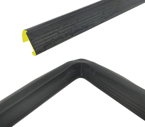 Shipping container door seal gasket, rubber 3-sided kit, left-hand 8 ft 6 in, black with yellow end caps