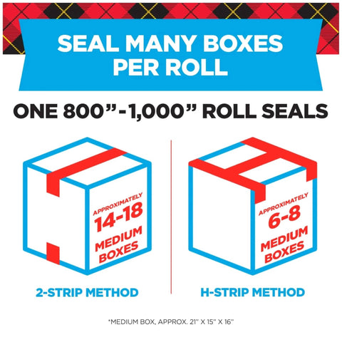 Scotch Heavy Duty Shipping Packing Tape With Dispenser, Clear 1.88 In X 27.7 Yd, 1 Roll sealing box method chart