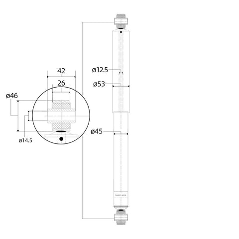 Technical diagram of Rear Shock Absorbers Pair For Chevy Silverado 1500 And GMC Sierra 1500 Classic 1999 To 2007 AWD And 4WD Excludes Z71
