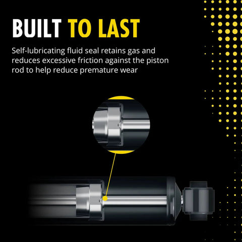 Close-up of OE Spectrum 37290 Suspension Shock Absorber for Dodge Grand Caravan, highlighting self-lubricating fluid seal