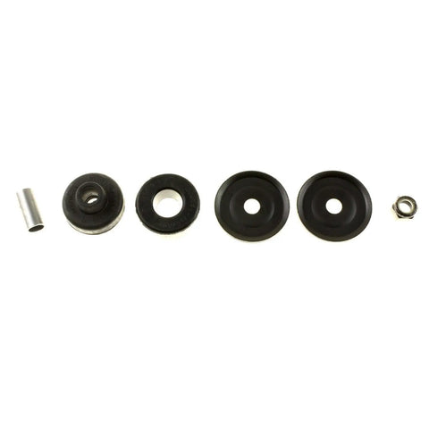 Components for Bilstein 24186070 4600 Series Gas Mono Tube Shock Absorber for 2006 Ram Pickup, including washers and nut.