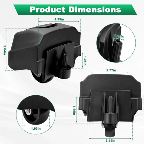 Foot Caster And Caster Wheel Replacement Set For Ridgid Shop Vac Vacuum Cleaners 6 To 16 Gallon Fits WD16650 WD06350 dimensions