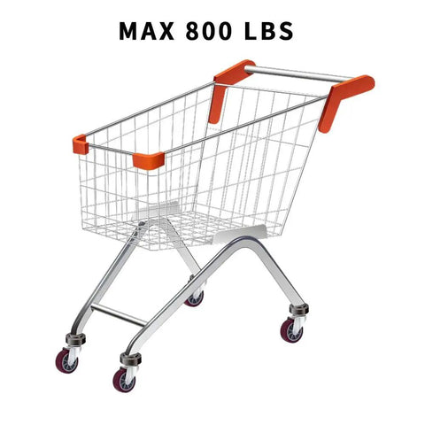 Shopping cart with 2 Inch Threaded Stem Casters Set Of 4 Heavy Duty Polyurethane Industrial Castors Wheels, max 800 lbs
