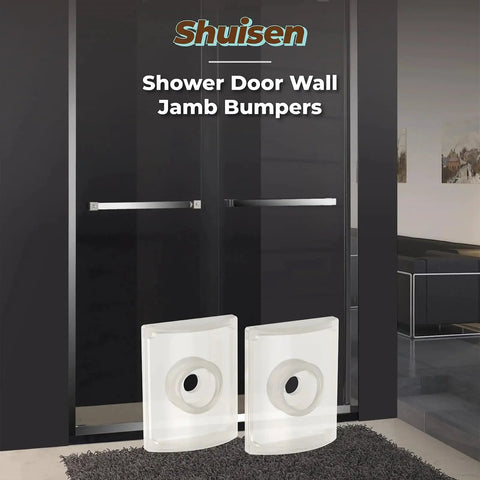 Shower Door Bumpers For Glass Sliding Doors With Screws 2 Pack Wall Jamb Stopper Fits 1 Inch And 1.28 Inch Frames