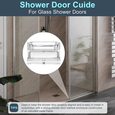 Bottom Guide For Sliding Shower Doors With 3/8 Inch Channel Fits Glass Up To 3/8 Inch Thick Top Hung Track Durable Plastic Guide Pack Of 2
