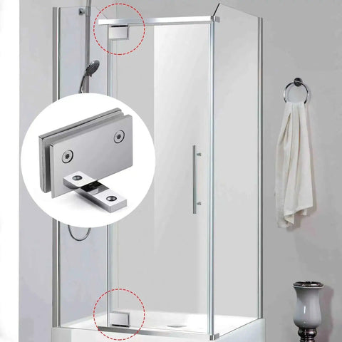 Heavy Duty 360 Degree Shower Glass Door Pivot Hinge Built Tough 304 Stainless Steel Top And Bottom Mount for Frameless Glass