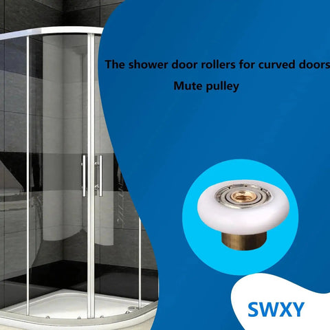 Shower Door Rollers Replacement Runners 25mm Diameter 6pcs With Nylon Wheels Brass Cores And Strong Screws For Durable Smooth Quiet Sliding Replacement Part For Glass Bathroom Door Runner