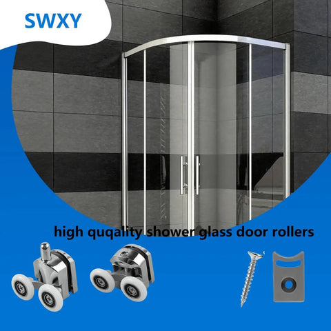 8 Piece Shower Door Roller Set, 23mm Aluminum Alloy Replacement Rollers for 4 to 6mm Glass Doors with Anti Collision Block and Screws