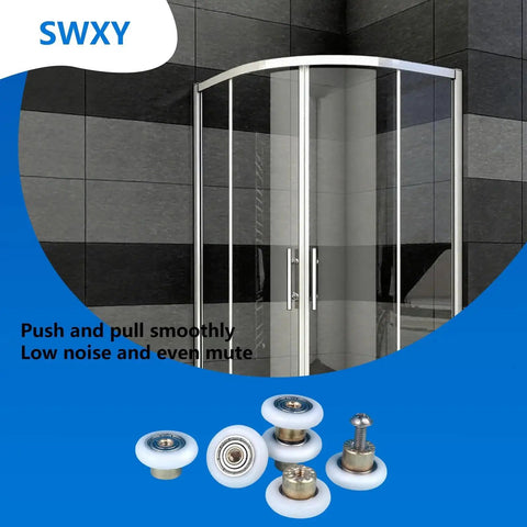 Shower Door Rollers Replacement Runners 25mm Diameter 6pcs With Nylon Wheels Brass Cores And Strong Screws for glass door