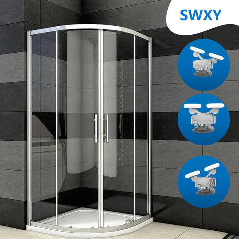 Four Pack 25Mm Aluminum Alloy Shower Door Rollers Replacement Kit With Anti Collision Block And Screws For 4to6mm Glass Doors Curved