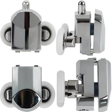 Shower door rollers RV replacement set with 10 pcs zinc alloy wheels, 23mm diameter rollers, anti collision block, multiple angles