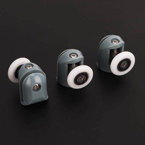 Upper Shower Door Rollers Set of 4 Single Wheel Runners for Sliding Glass Doors Designed for 5mm and 6mm Glass with Stainless Steel Nylon