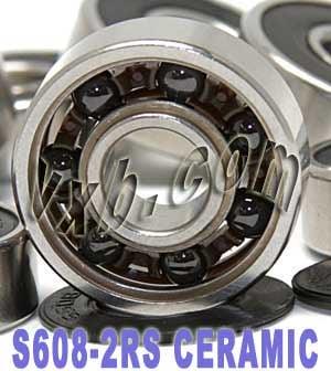 Si3N4 Ceramic Skate Bearing Stainless Steel Sealed ABEC-5 Bearings - VXB Ball Bearings