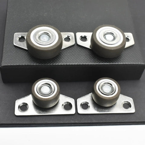 Side Mount Casters With Soft TPR Wheels Non Swivel Fixed Castors For Furniture Drawer Cabinet Muted Rolling Set Of 6 Grey