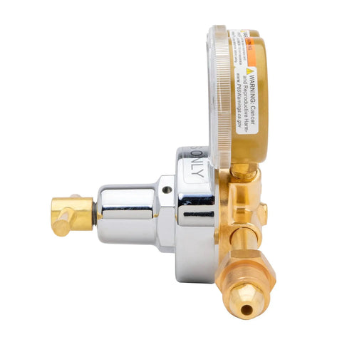 Side view of Nitrogen Purging Regulator For HVAC And Blanketing With CGA 580 Connection 25GX Model For AR HE N2 Single Stage