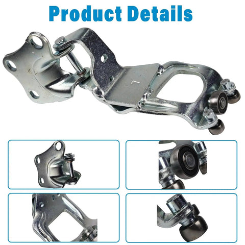 Left Sliding Door Roller Hinge Compatible With Sienna Driver Side Center Door Power Roller Assembly Replacement 2004 2005 2006 2007 2008 2009 2010 68390 08031 Easy Install Smooth Quiet Operation, product details image showing metal construction and roller components.